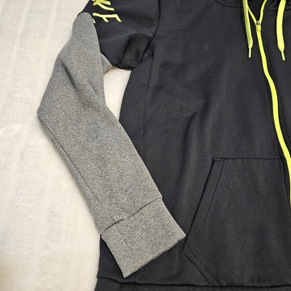 Nike Dri Fit Black, Grey, Neon Green Zipup Sweater - Picture 5 of 14